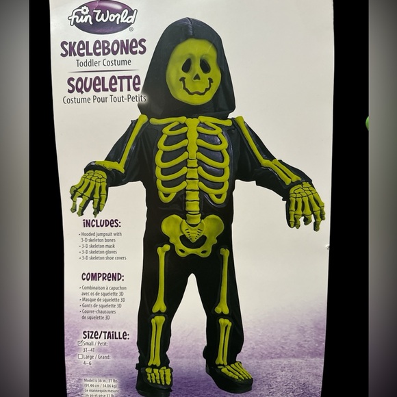 BRANDNEW FUNWORLD SKELEBONS TIDDLER COSTUME - Picture 2 of 3